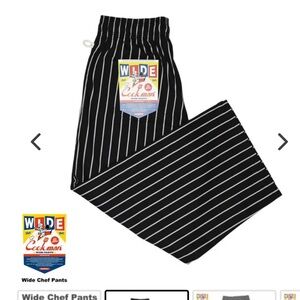 Cookman WIDE Chef Pants - Stripe : NAVY
